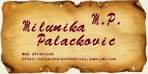 Milunika Palačković vizit kartica